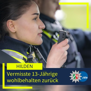 POL-ME: Vermisste 13-Jährige wohlbehalten zurück – 2507038