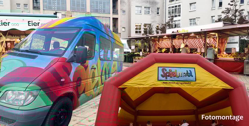 Spielmobil auf dem Wochenmarkt: Bewegungsspaß zwischen Obst und Käse