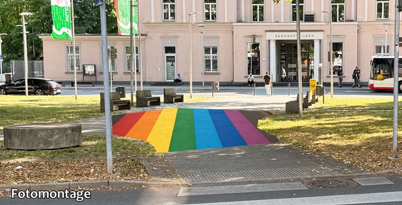 Fast 7.000 Euro Kosten für den Regenbogen-Zebrastreifen