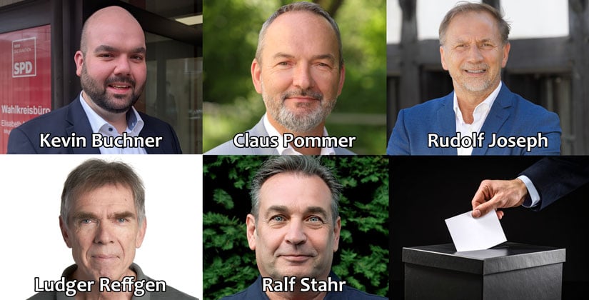 Kommunalwahl: Fünf Bürgermeister-Kandidaten auf einem Podium